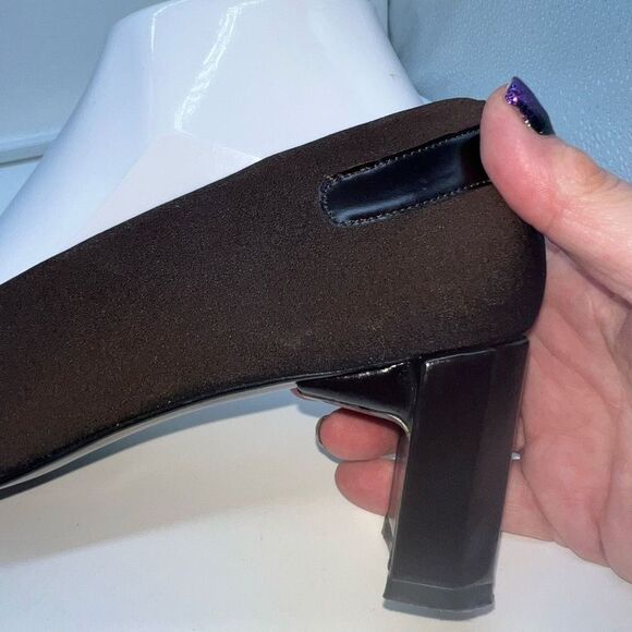 Stuart Weitzman Pumps Brown Fabric,  Block Heel, Women’s Sz 8AA - Picture 5 of 12